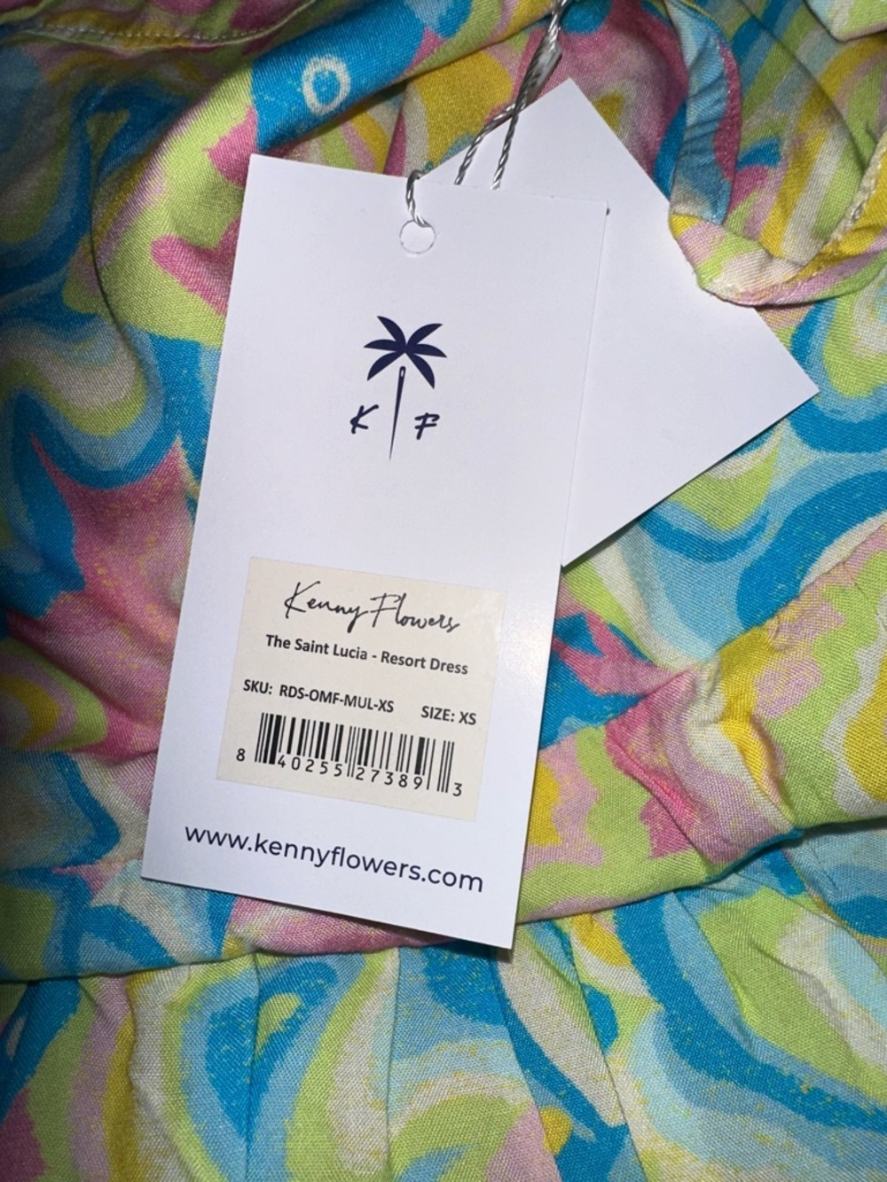 Kenny Flowers St Lucia Resort Pastel Swirl Maxi Dress Size XS - Picture 4 of 5